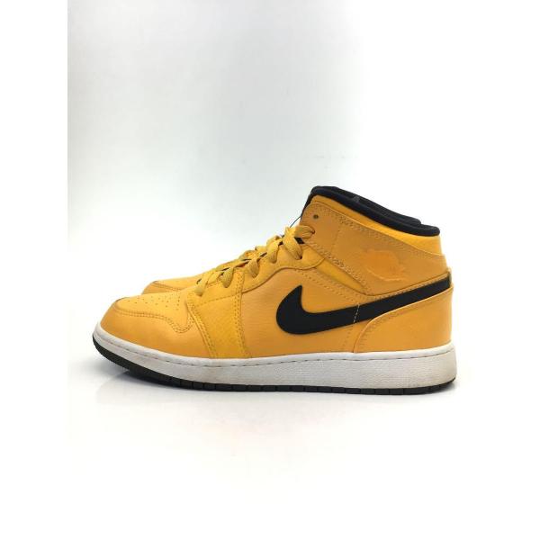 NIKE◆AIR JORDAN 1 MID BG/エアジョーダンミッド/イエロー/554725-70...