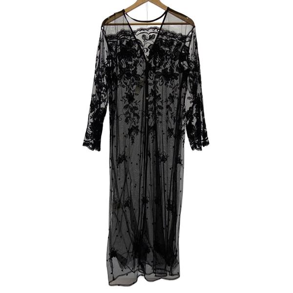 AMERI◆長袖ワンピース/M/ポリエステル/BLK/02110551100