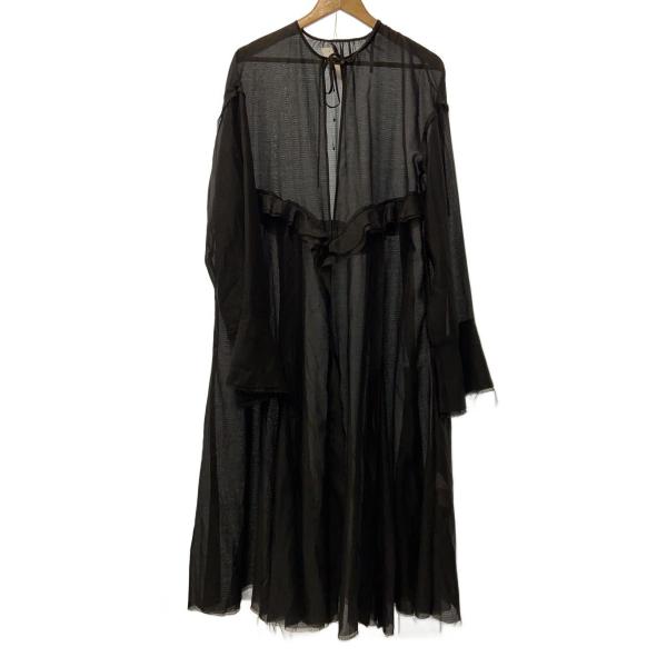 AMERI◆長袖ワンピース/FREE/ポリエステル/BLK/0124204930210