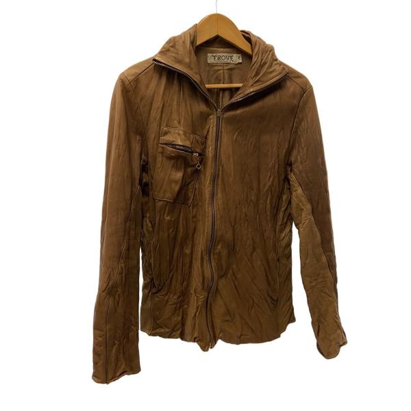 TROVE◆シングルライダースジャケット/3/レザー/BRW