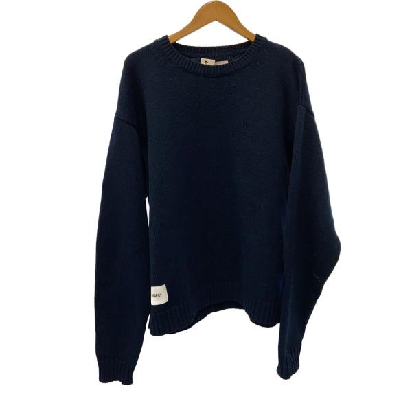 WTAPS◆ニット・セーター(厚手)/--/ポリエステル/NVY/無地/23MADT-KNM05