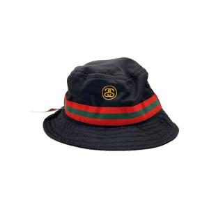 STUSSY◆バケットハット/S/ポリエステル/BLK/レディース