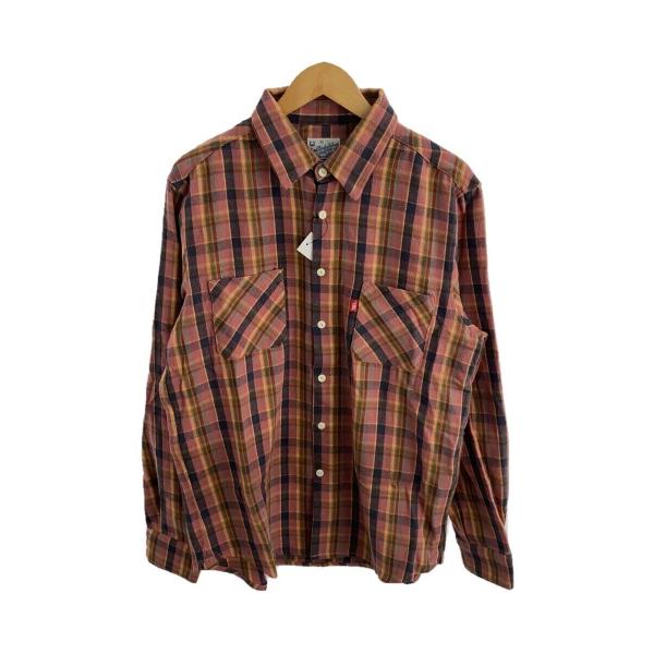 TMT◆長袖シャツ/XL/コットン/RED/チェック/TSH-F2310