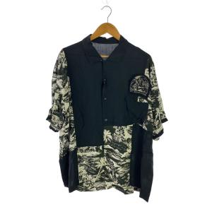 Porter Classic◆アロハシャツ/M/レーヨン/BLK/PC-024-1565/21SS/ALOHA SHRT PATCHWORK