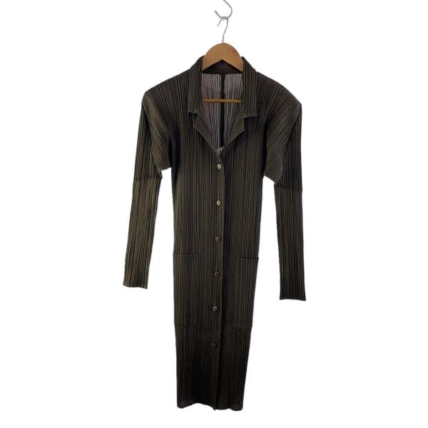 PLEATS PLEASE ISSEY MIYAKE◆コート/3/ポリエステル/KHK/無地/PP6...