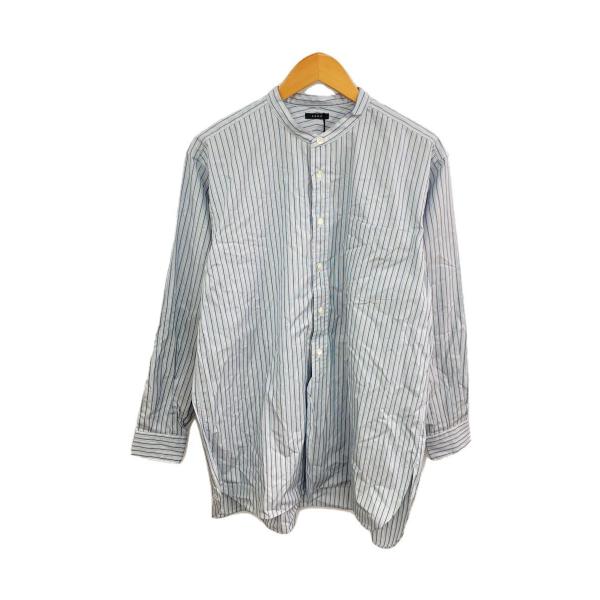 LENO◆BAND COLLAR SHIRT STRIPE/バンドカラーシャツストライプ/1/BLU...