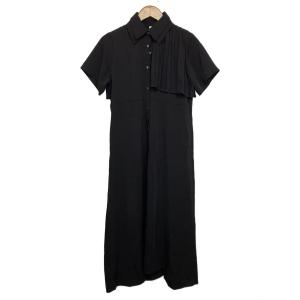 HARE◆プリーツキリカエワンピース/半袖ワンピース/FREE/BLK/HAL07106AK
