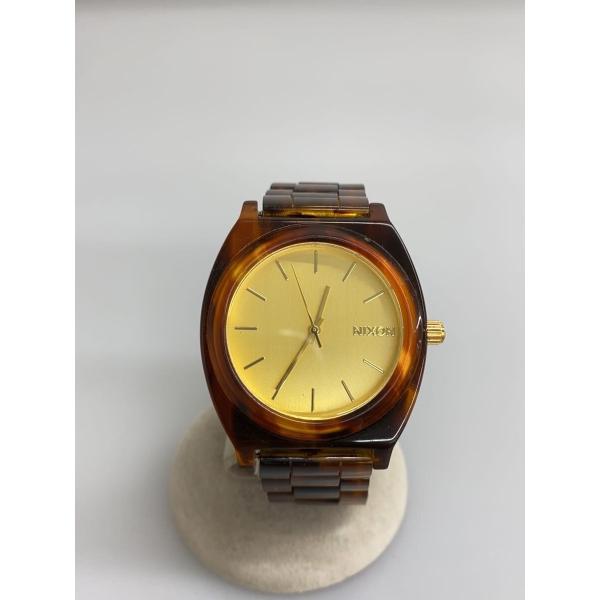 NIXON◆THE TIME TELLER ACETATE/クォーツ腕時計/アナログ/GLD/BRW