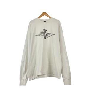 STUSSY◆長袖Tシャツ/スカルウィング/XL/コットン/WHT