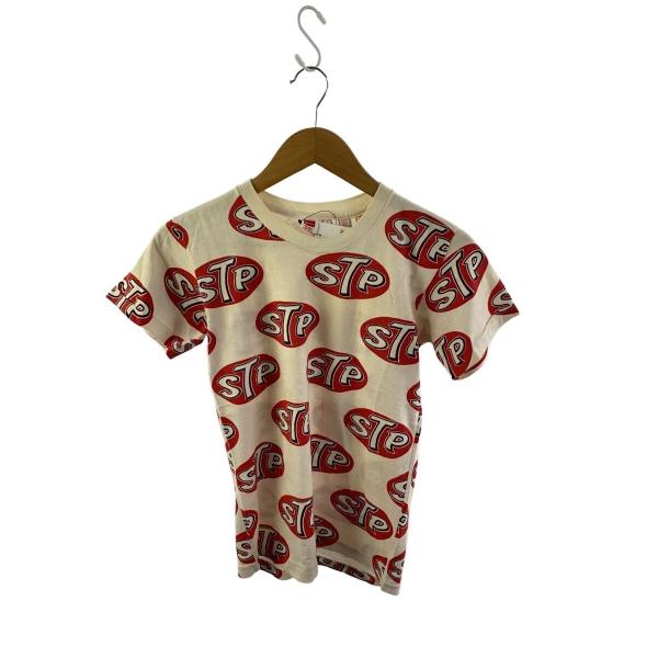 Hanes◆60s-70s/STP/Tシャツ/S/コットン/WHT/総柄