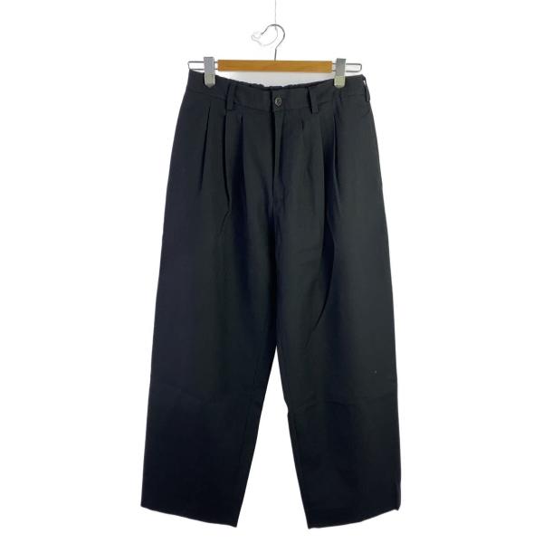 3TUCK EASY WIDE SLACKS/Afiit/スラックスパンツ/1/ウール/BLK