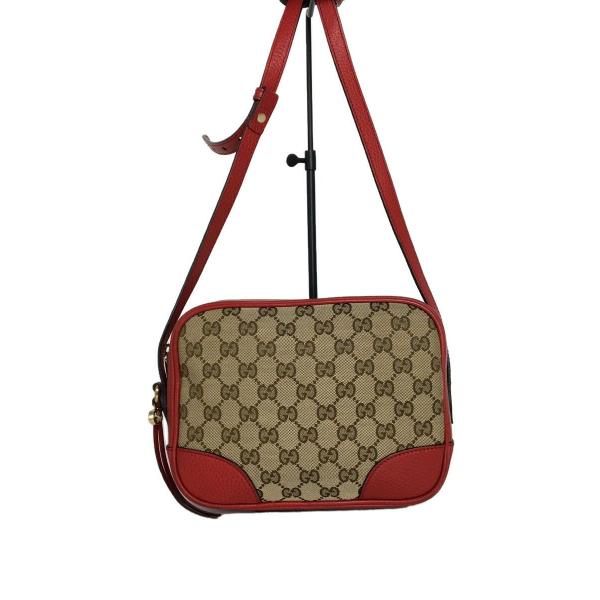 GUCCI◆GGキャンバス/ショルダーバッグ/キャンバス/RED/449413