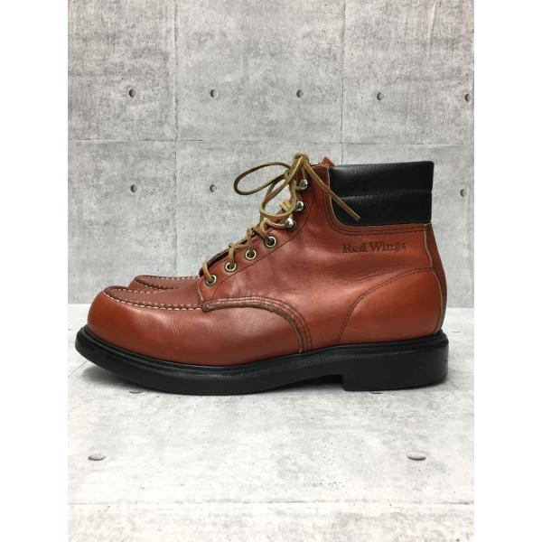 RED WING◆レースアップブーツ・スーパーソールモックトゥ/US9.5/RED/レザー