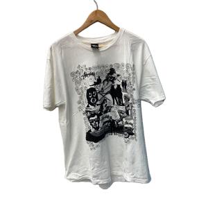 STUSSY◆00S/メキシコ製/Tシャツ/L/コットン/WHT/無地