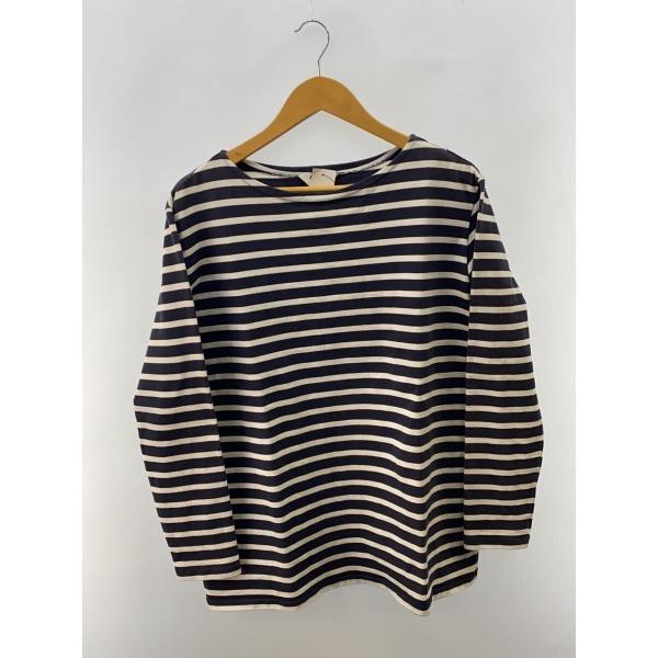 AURALEE◆長袖Tシャツ/1/コットン/NVY/ボーダー/A21AB01IE