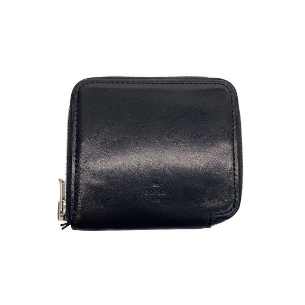 20/80◆2つ折り財布/レザー/BLK/無地/メンズ