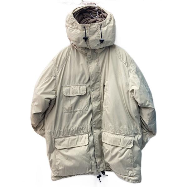 EDDIE BAUER◆80S/黒タグ/ダウンジャケット/L/ポリエステル/BEG/無地※汚れあり/...