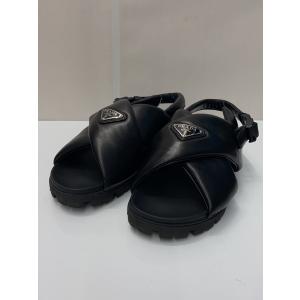 PRADA◆モノリス/サンダル/UK8/BLK...の詳細画像1