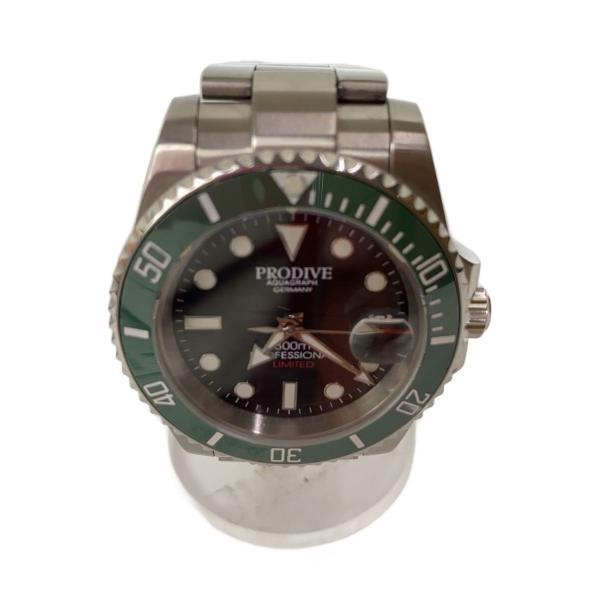 PRODIVE/自動巻腕時計/アナログ/ステンレス/BLK/SLV