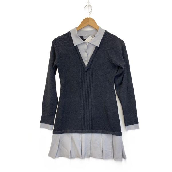 MOUSSY◆長袖ワンピース/1/ポリエステル/GRY/010JS373-5821