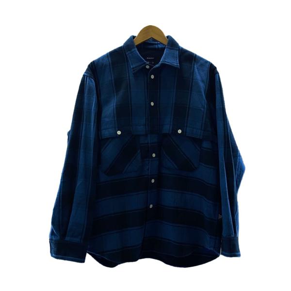 Woolrich◆長袖シャツ/M/コットン/BLU/チェック/WJSI1036JS