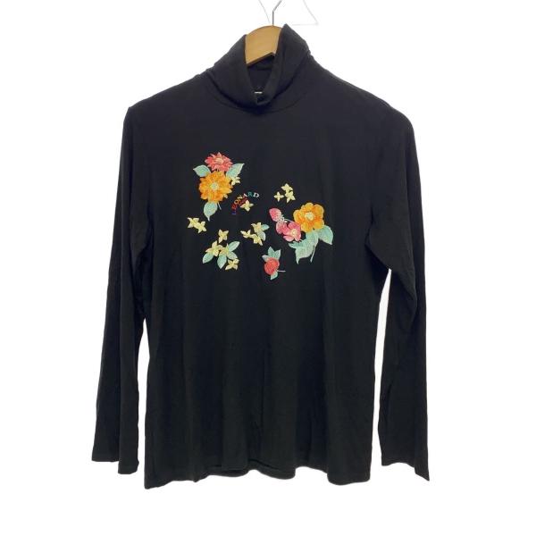 LEONARD◆長袖カットソー/42/--/BLK/花柄/0588002