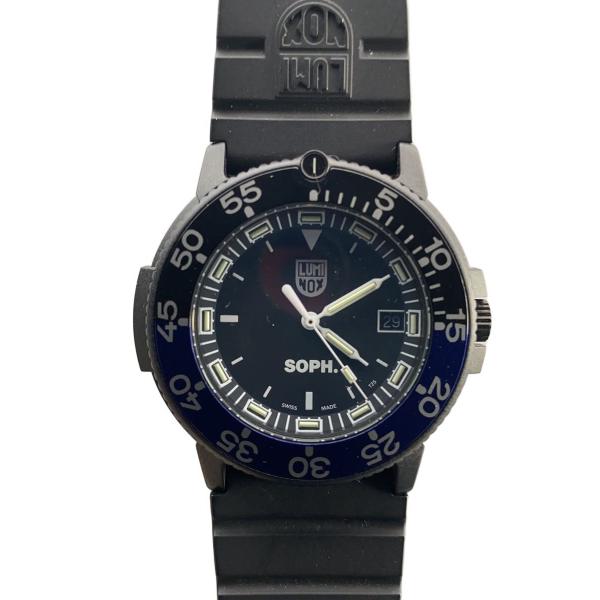 LUMINOX◆クォーツ腕時計/アナログ/ラバー/BLK/BLK/Ref.3001 SOPH.BB