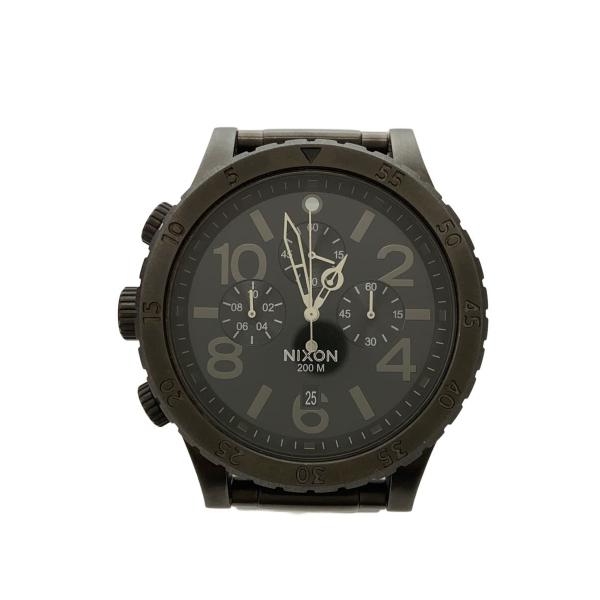 NIXON◆クォーツ腕時計/アナログ/ステンレス/BLK/BLK/THE 48-20/クロノグラフ/...