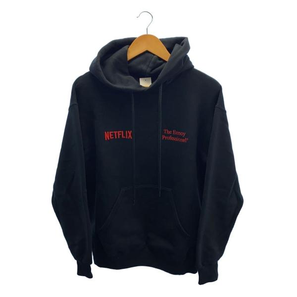 ENNOY◆×Netflix/パーカー/S/コットン/BLK/無地/AW23BRENCT02NTL