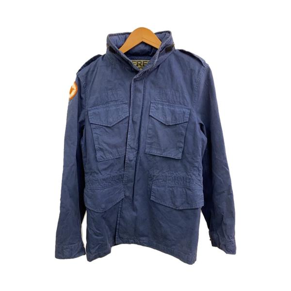 FREE CITY◆ミリタリージャケット/1/コットン/NVY/無地/700036-374