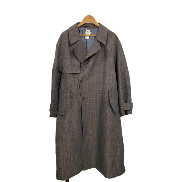LIDNM◆トレンチコート/L/ウール/BRW/グレンCK/lm21aw01356-39-03