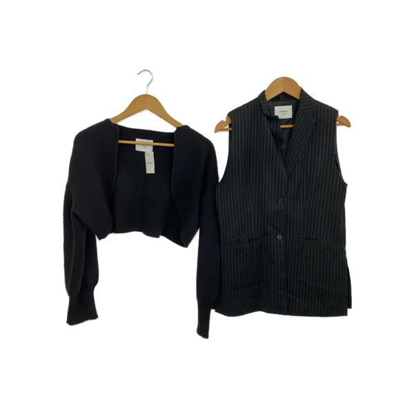 AMERI◆ASSORTMENT KNIT BOLERO WITH VEST/FREE/BLK/02...