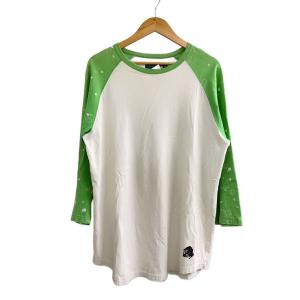 STUSSY◆オールド/ラグラン/長袖Tシャツ/XL/コットン/GRN/総柄