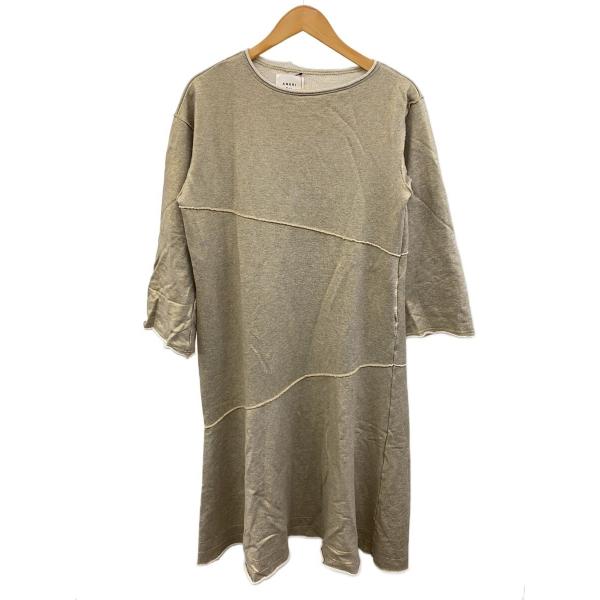 AMERI◆GLITTER PRINT URAKE DRESS/長袖ワンピース/S/GLD/0124...