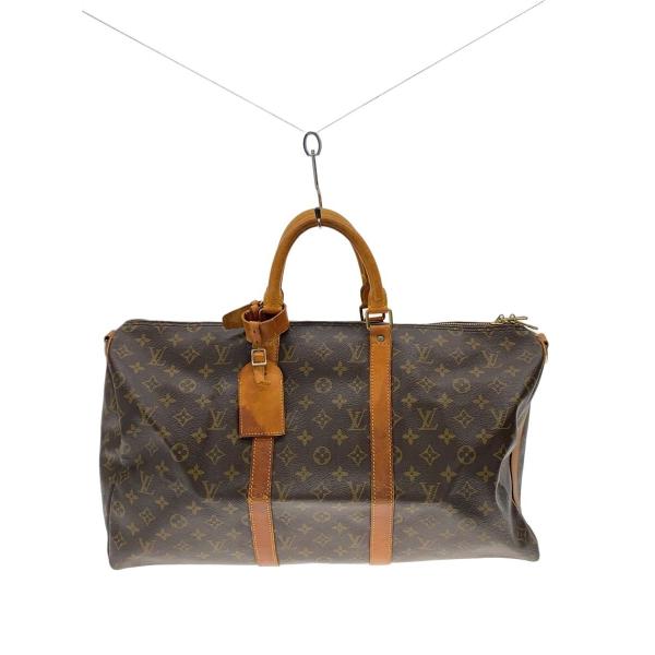 LOUIS VUITTON◆キーポル50_モノグラム・キャンバス/PVC/BRW