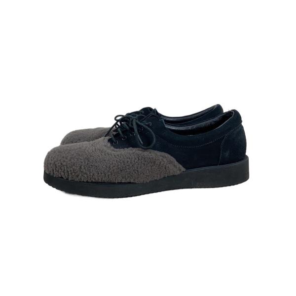 KIDS LOVE GAITE◆モコモコ/ファー切替/ローカットスニーカー/US7.5/BLK
