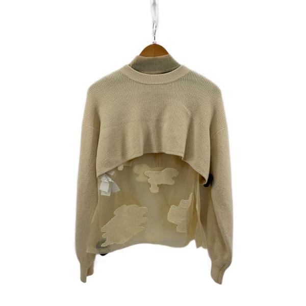 AMERI◆アンサンブルニット/インナー欠品/ニット・セーター(薄手)/FREE/ウール/CRM/0...