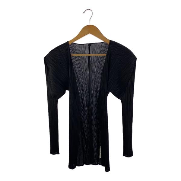 PLEATS PLEASE ISSEY MIYAKE◆カーディガン(薄手)/3/ポリエステル/BLK...