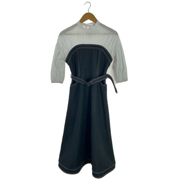 AMERI◆7分袖ワンピース/S/ポリエステル/WHT/無地/01110920710