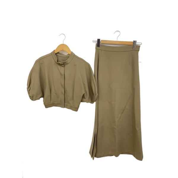 AMERI◆アメリヴィンテージ/セットアップ/M/レーヨン/カーキ/無地/01310571150
