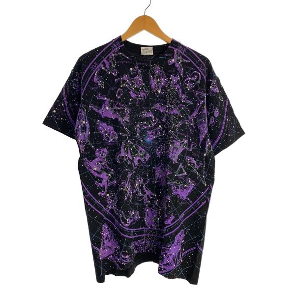 LIQUID BLUE◆Tシャツ/L/コットン/BLK/総柄