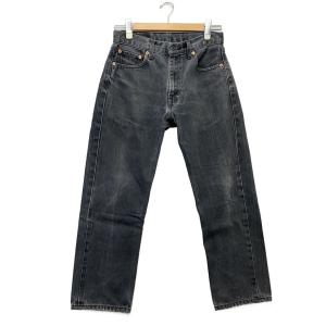 Levi’s◆90s/95年製/MADE IN SPAIN/ブラックデニムパンツ/32/コットン/BLK/505-0285