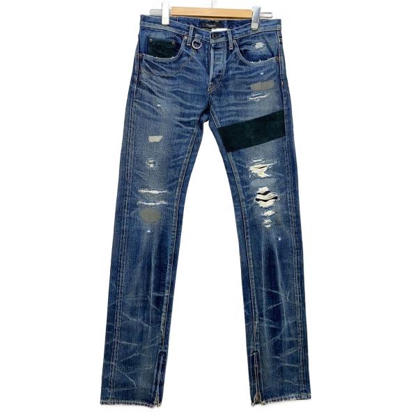 OVERDESIGN◆Repair Denim Pants/リペア/セルビッチデニム/32/コットン...