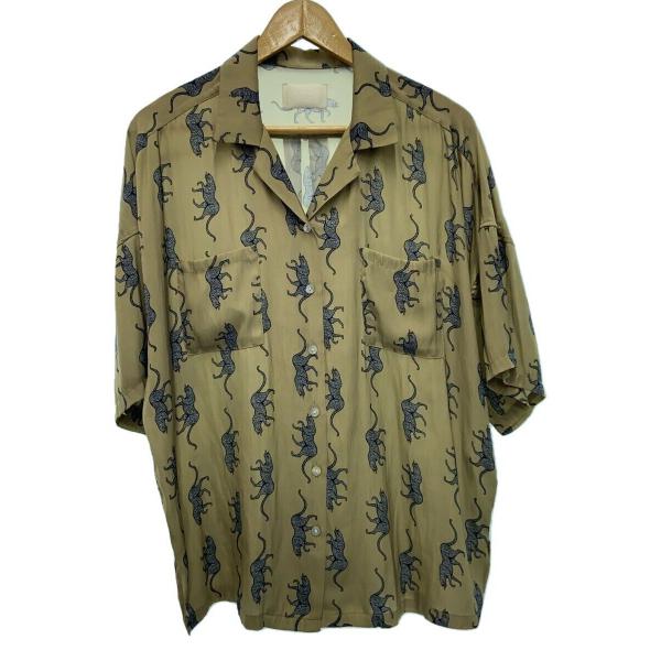 AMERI◆半袖シャツ/--/ポリエステル/KHK/総柄/01110431410