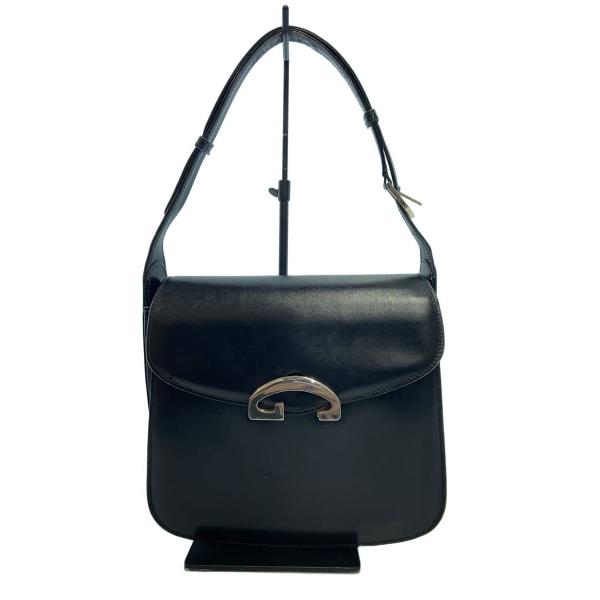 GUCCI◆OLD/ショルダーバッグ/レザー/BLK/ショルダー部分スレ有