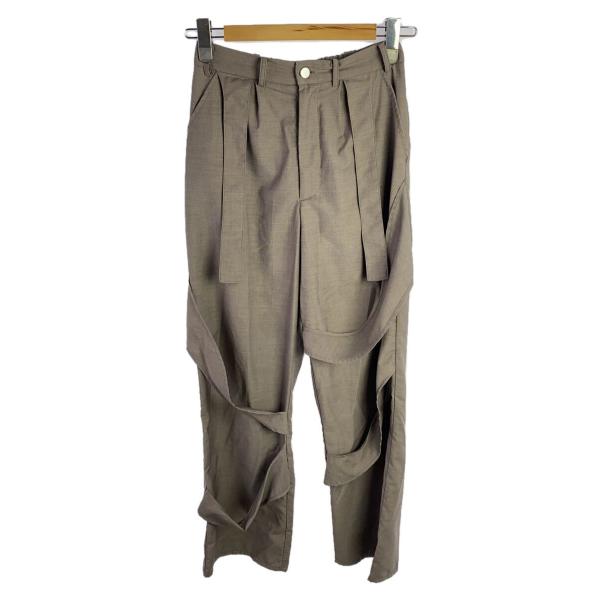 VIAVANDA◆DRIP LOOSE SLACKS/ボトム/FREE/ポリエステル/BEG/無地/...