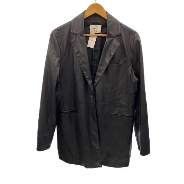 AMERI◆レザージャケット・ブルゾン/S/ポリエステル/BLK/01210660150