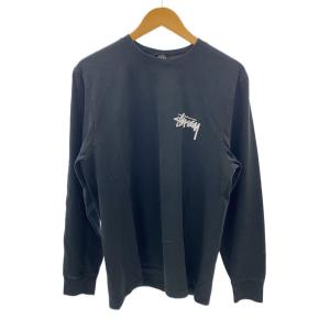 STUSSY◆FLAGMAN/長袖Tシャツ/M/コットン/BLK