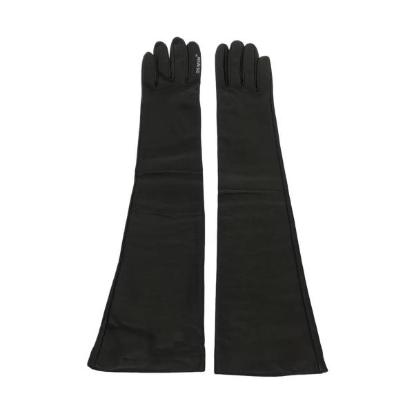 OFF-WHITE◆LEATHER GLOVES/レザー ロング グローブ/手袋/ブラック/レディー...