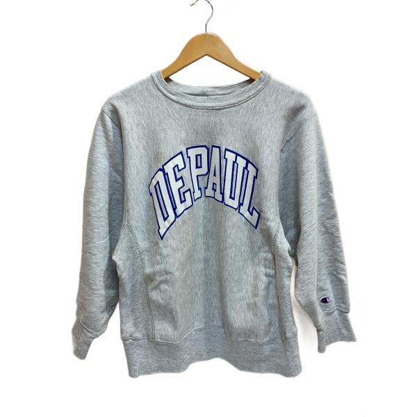 Champion◆80S/RW/トリコタグ/USA製/スウェット/M/コットン/GRY/無地/シミ有